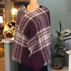 Soft cozy plum and pink shawl